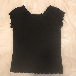 Y2K Old Navy NWOT Dark Gray Ribbed Tee Girl’s Sized 14 - Will Fit Women’s Small